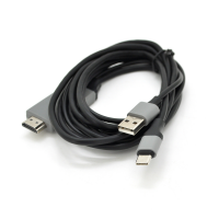 Конвертер MHL Type-C (папа) + USB (папа) => HDMI(папа) 2.0м, Black, 4K/2K, BOX