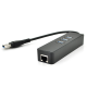 Хаб USB 3.0, 3 порта USB 3.0 + 1 порт Ethernet, Black, BOX