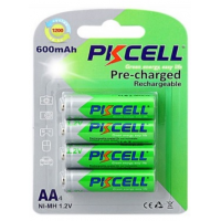 Аккумулятор PKCELL 1.2V AA 600mAh NiMH Already Charged, 4 штуки в блистере цена за блистер, Q12