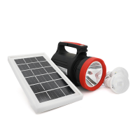 Переносний ліхтар LX-1902+Solar, 3 режими, сонячна панель, вбудований акум 7200mAh, 2 лампочки 3W, СЗУ, Black, Box