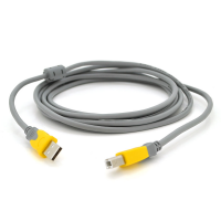 Кабель USB 2.0 V-Link AM/BM, 1.5m, 1 феррит, Grey/Yellow, Q250