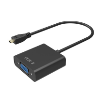 Конвертер micro HDMI (папа) на VGA(мама) 30cm, Black, 4K/2K, Пакет