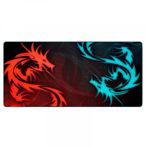 Коврик 300*700 тканевой Red and Blue Dragons с боковой прошивкой, толщина 2 мм, Black, Пакет