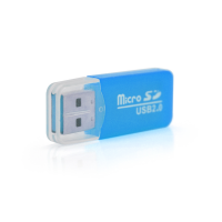 Кардридер універсальний MERLION CRD-1BL TF/Micro SD, USB2.0, Blue, OEM Q1500
