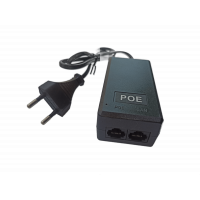 POE інжектор RITAR 48V 0,5A (24Вт) 2 порти (RG-45 10/100Мбіт/с + RG-45 POE) Євро вилка Код: 422746-09