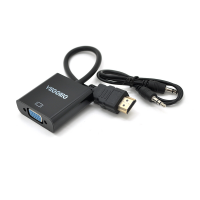Конвертер VEGGIEG H-V2B HDMI (папа) на VGA(мама) + Audio, 25cm, Black, Пакет