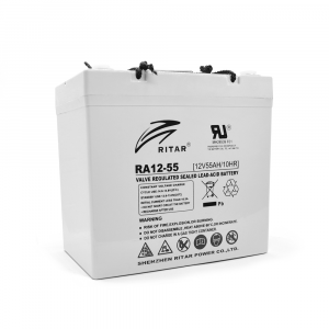 Акумуляторна батарея AGM RITAR RA12-55, Gray Case, 12V 55.0Ah ( 229 x 138 x 211 (216) ) Q1 Код: 412567-09