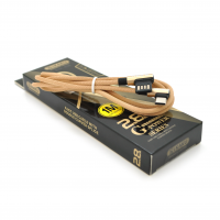 Кабель iKAKU KSC-028 JINDIAN charging data cable for Type-C, Gold, длина 1м, 2.4A, BOX