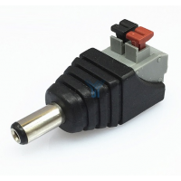 Роз'єм для підключення живлення DC-M (D 5,5x2,1мм) з клемами під ручний зажим під кабель (Black Plug), Q100 Код: 398107-09