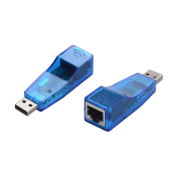 Контроллер USB 2.0 to Ethernet - Сетевой адаптер 10/100Mbps, Blue, BOX