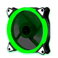Кулер корпусний 12025 DC sleeve fan 3pin + 4pin - 120*120*25мм, 12V, 1100об/хв, Green, односторонній Код: 330757-09