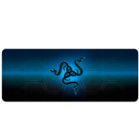 Коврик 400*900 тканевой RAZER 28 с боковой прошивкой, толщина 2 мм, цвет Black/Blue, Пакет