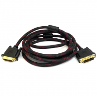 Кабель Merlion Dvi-Dvi 10m, 2 ферита, оплетка, Black, 24/24pin, (Пакет), Q50 Код: 335597-09