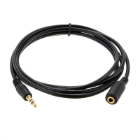 Подовжувач Audio DC3.5 тато-мама 5.0м, GOLD Stereo Jack, (круглий) Black cable, Пакет Q240 Код: 355787-09