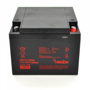 Аккумуляторная батарея MERLION HR12100W, 12V 28Ah Black ( 166 х 175 х 125 (125) )