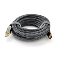 Кабель VEGGIEG HX-12 HDMI-HDMI 2K * 4K, 12.0m, v2,0, OD-8.0mm, круглый, оплетка, Black, коннектор Black-Gold, Box