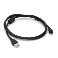 Кабель USB 2.0 (AM/Miсro 5 pin) 1,0м, 1 ферит, черный, ОЕМ, Q250