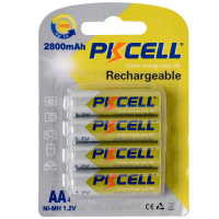 Аккумулятор PKCELL 1.2V AA 2800mAh NiMH Rechargeable Battery, 4 штуки в блистере цена за блистер, Q12