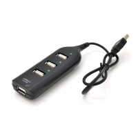 Хаб USB 2.0 4 порта, Black, 480Mbts питание от USB, Blister Q200