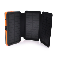 Power bank RH-20000N6W 20000mAh Solar, Flashlight,Input:5V/2A(microUSB,TypeC),Output:5V/2А(2xUSB),Wireless charger,PD/QC3.0,rubberized case,Orange,BOX Код: 367238-09