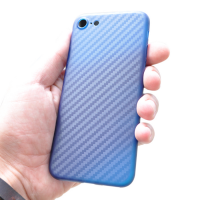 Ультратонкая пластиковая накладка Carbon iPhone 7/8 blue