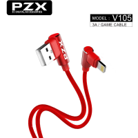 Кабель PZX V-105, Quick Charge3.0 Iphone7/8/X Cable, 3.0A, Red, довжина 1м, кутовий, BOX Код: 422528-09
