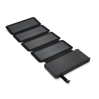 Power bank 12000 mAh Solar, (5V / 200mA), 2xUSB, 5V / 1A / 2.1A, USB <-> microUSB, ударо захищений прогумований корпус, Black, Corton BOX