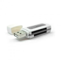 Кардридер универсальный 4в1 MERLION CRD-7BL TF/Micro SD, USB2.0, Black, OEM Q50 Код: 403788-09