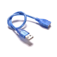 Удлинитель USB 2.0 AM/AF, 0.3m, прозрачный синий Q500