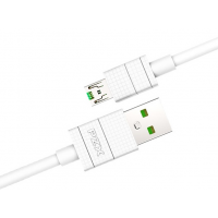 Кабель PZX V-107, Quick Charge 4.0 Micro Cable, 4.0A, White, довжина 1м, BOX Код: 422529-09