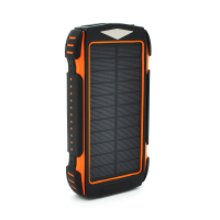 Power bank PD18W 30000mAh Solar, flashlight, Input:5V/2A/3A(Type-C, micro USB, Lightning), Output:5V/2A/3A(2xUSB,Type-C),rubberized case,Orange,Box Код: 367239-09
