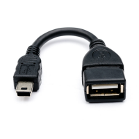 Кабель USB 2.0 AF/Mini-B OTG, 0,1m, чорний
