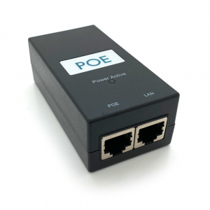 POE инжектор 12V 2A (24Вт) с портами Ethernet 10/100Мbit/s + кабель питания 1,0м