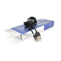 Магнитный кабель PiPo USB 2.0/Micro, 2m, 2А, тканевая оплетка, бронированный, съемник, Black, BOX