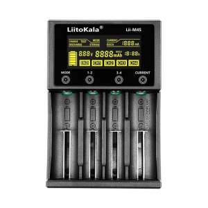 ЗУ универсальное Liitokala Lii-M4S, 4 канала, 5V/Type-C, LED display, поддерживает Li-ion, 3.7V/1.2V AA/AAA 18650/26650/16340/14500/10440/18500