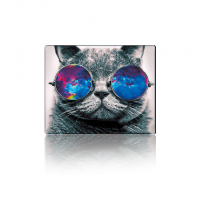 Коврик 250*300 тканевой Cat with Glasses, с боковой прошивкой, толщина 2 мм